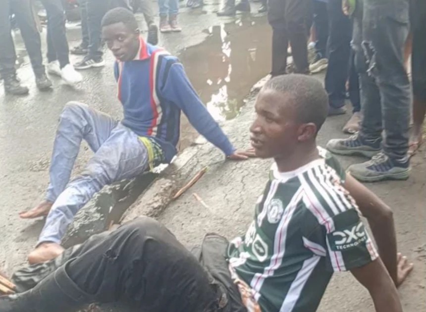 Two Suspected Thugs On Motorbike Beaten By Angry Mob After Snatching Phone